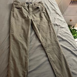 High rise camo green skinny jeans